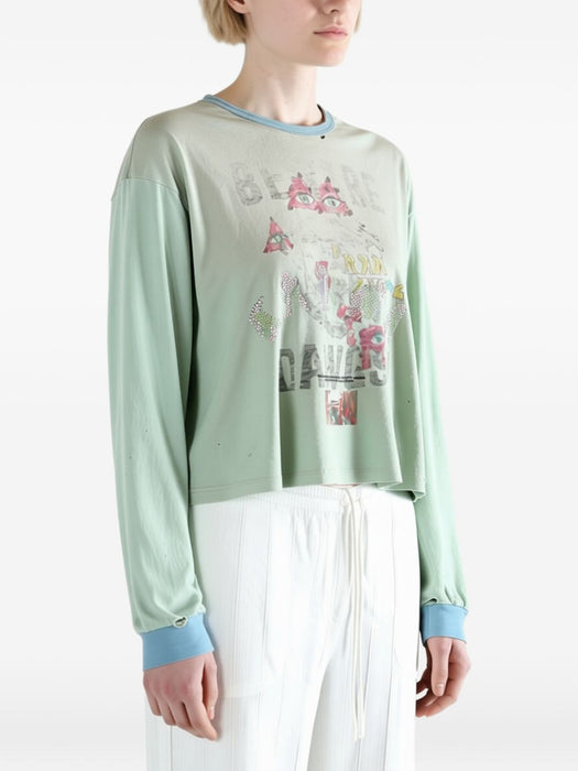Graphic-print T-shirt 3U002Q1010LBL BABY BLUE PALY HOLLYWOOD 