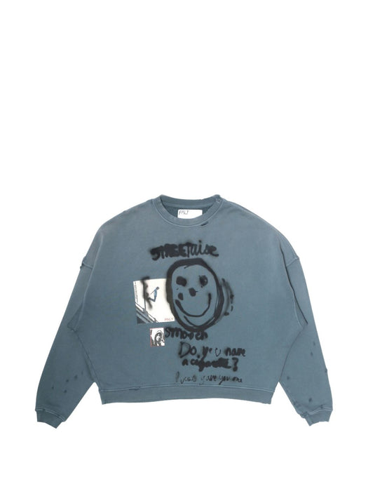 Streetwise airbrush crew neck 4U011Q1010TEA TEAL PALY HOLLYWOOD 