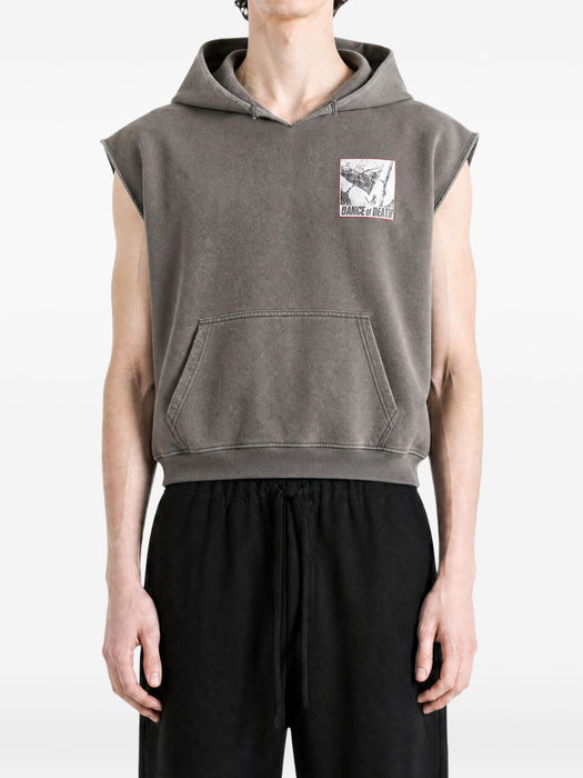 DR. BLUE CUT OFF HOODIE 4U013Q1010BRN BROWN PALY HOLLYWOOD 