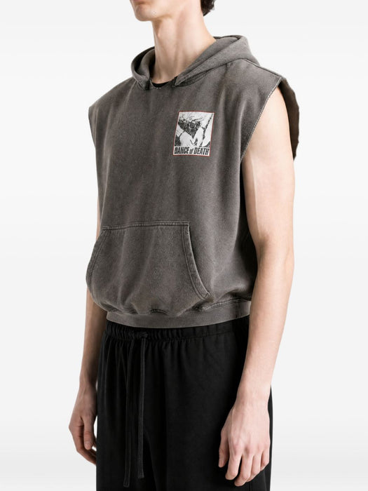 DR. BLUE CUT OFF HOODIE 4U013Q1010BRN BROWN PALY HOLLYWOOD 