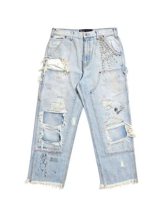 Ripped studded jeans 5U003Q1010LDM DENIM PALY HOLLYWOOD 