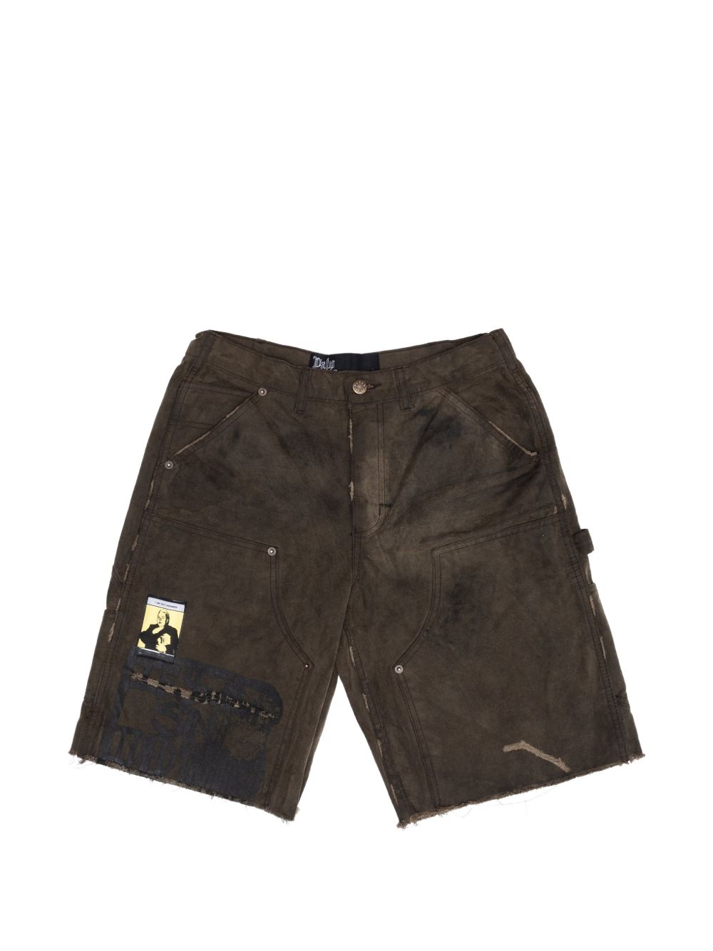 SINNED 4 NOTHING WAXED CANVAS DBL KNEE SHORT 5U009Q1010BRN BROWN PALY HOLLYWOOD 