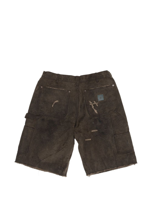 SINNED 4 NOTHING WAXED CANVAS DBL KNEE SHORT 5U009Q1010BRN BROWN PALY HOLLYWOOD 