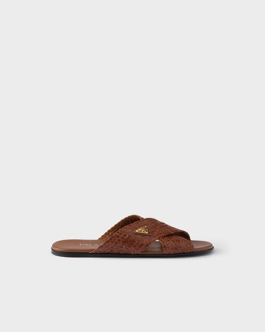 Leather crisscross slides 1XX805 F 005 034F0046 PRADA 