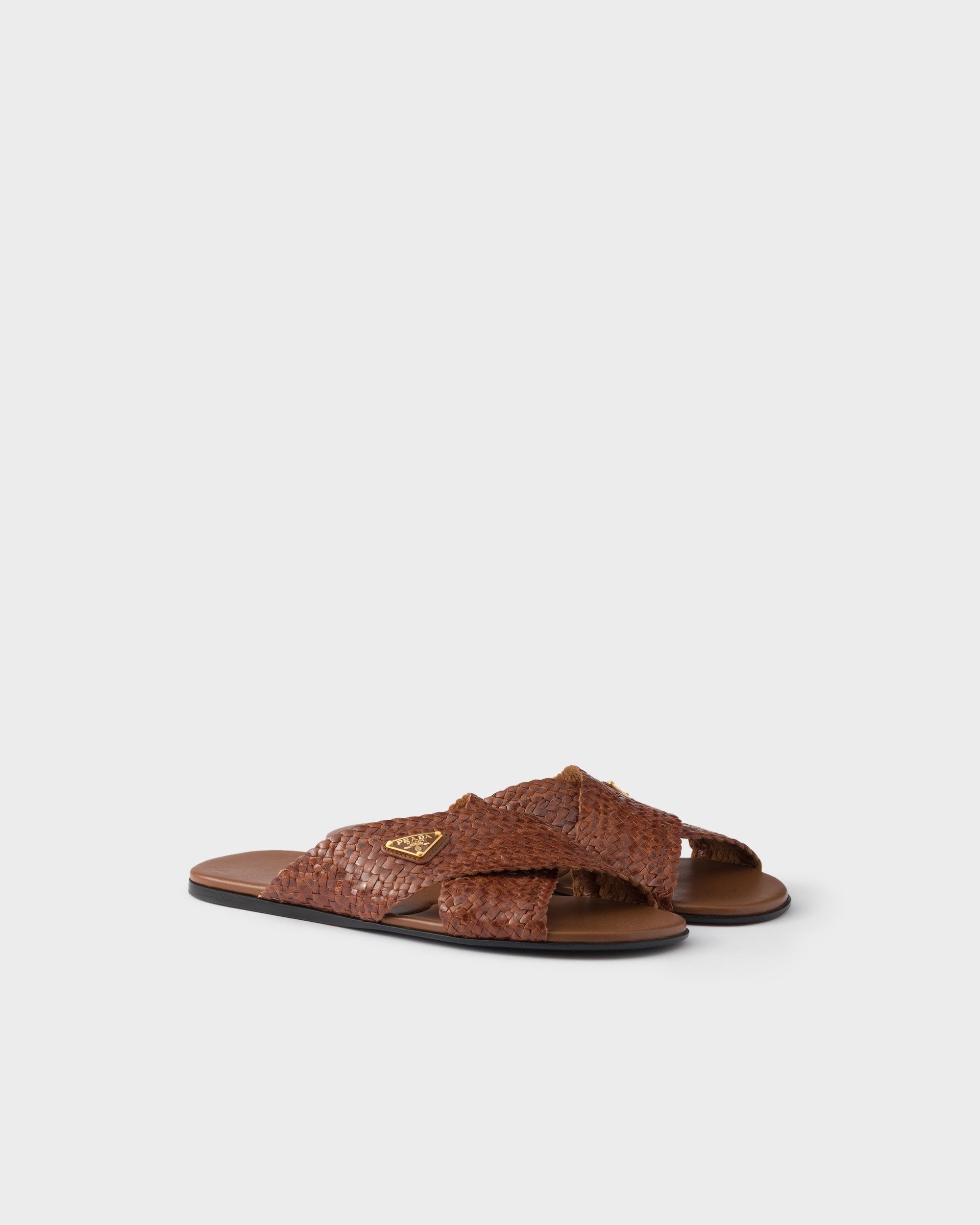 Leather crisscross slides 1XX805 F 005 034F0046 PRADA 