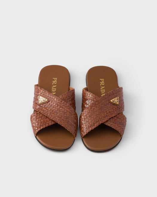 Leather crisscross slides 1XX805 F 005 034F0046 PRADA 