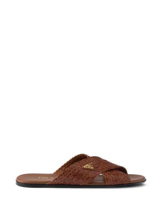 Leather crisscross slides 1XX805 F 005 034F0046 PRADA 