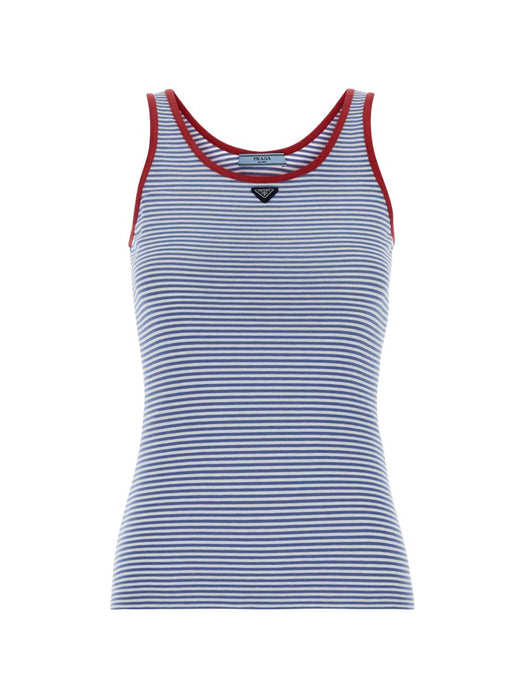 striped cotton jersey tank top 39659 S OOO 186HF0X36 PRADA 