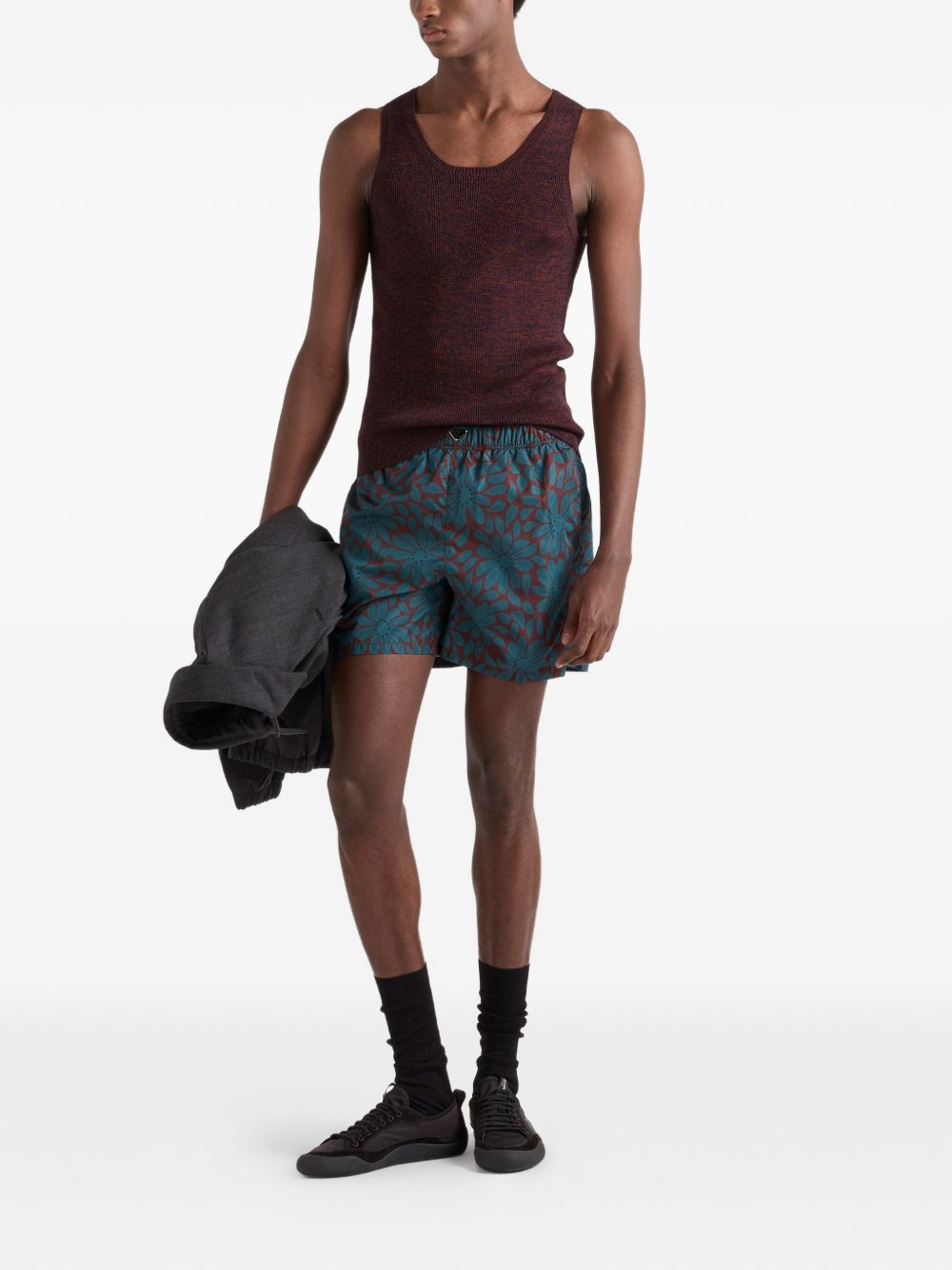 Printed Re-Nylon swim trunks UB372 S WMO 19G3F0PYV PRADA 