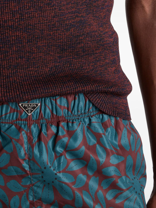 Printed Re-Nylon swim trunks UB372 S WMO 19G3F0PYV PRADA 