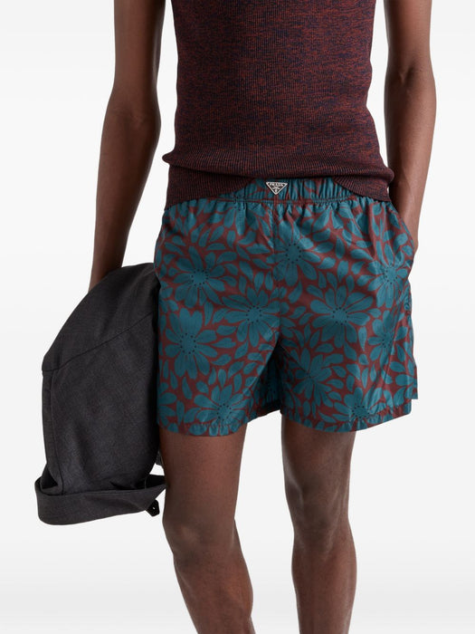 Printed Re-Nylon swim trunks UB372 S WMO 19G3F0PYV PRADA 