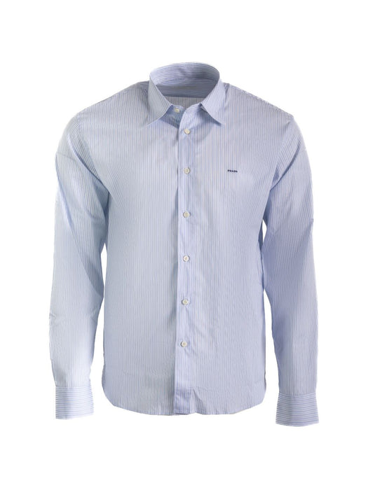 Sky Blue Cotton Shirt with Pearl Buttons UCN666 S OOO 189FF0X24 PRADA 