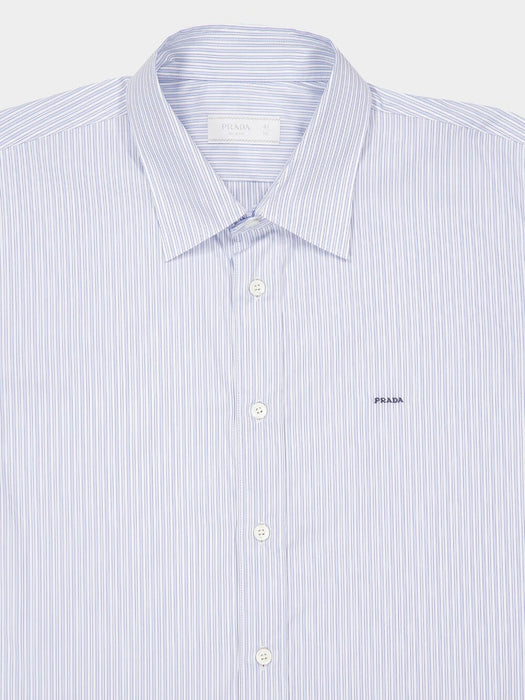 Sky Blue Cotton Shirt with Pearl Buttons UCN666 S OOO 189FF0X24 PRADA 