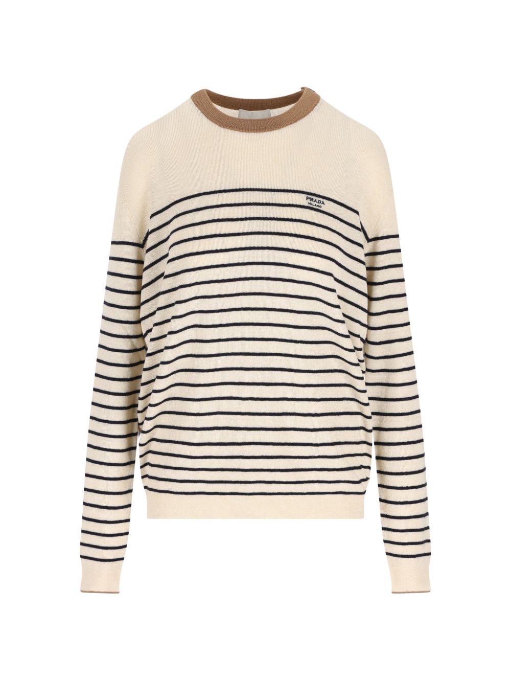 Wool And Cotton Blend Pullover With Jacquard Motif UMF262 S OOO 188YF0018 PRADA 
