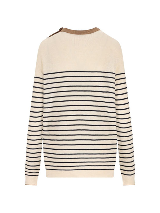 Wool And Cotton Blend Pullover With Jacquard Motif UMF262 S OOO 188YF0018 PRADA 