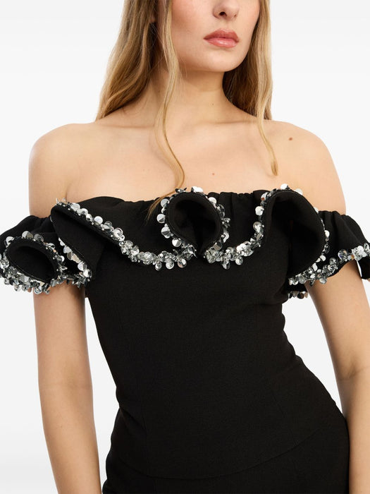 crepe ruffle top 115257100 100 ROTATE 
