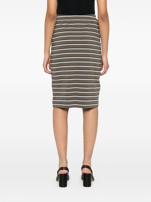 striped logo-patch midi fitted skirt 1154742476 2476 ROTATE 