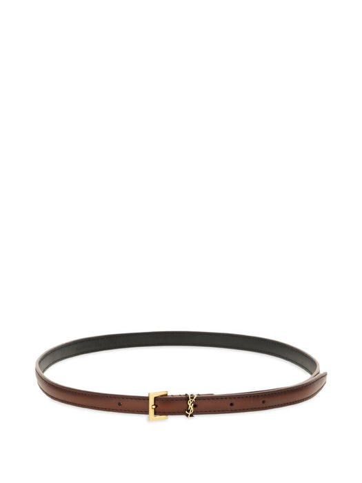 Cassandre aged-effect leather buckle belt 788426 AAFOC2955 SAINT LAURENT 