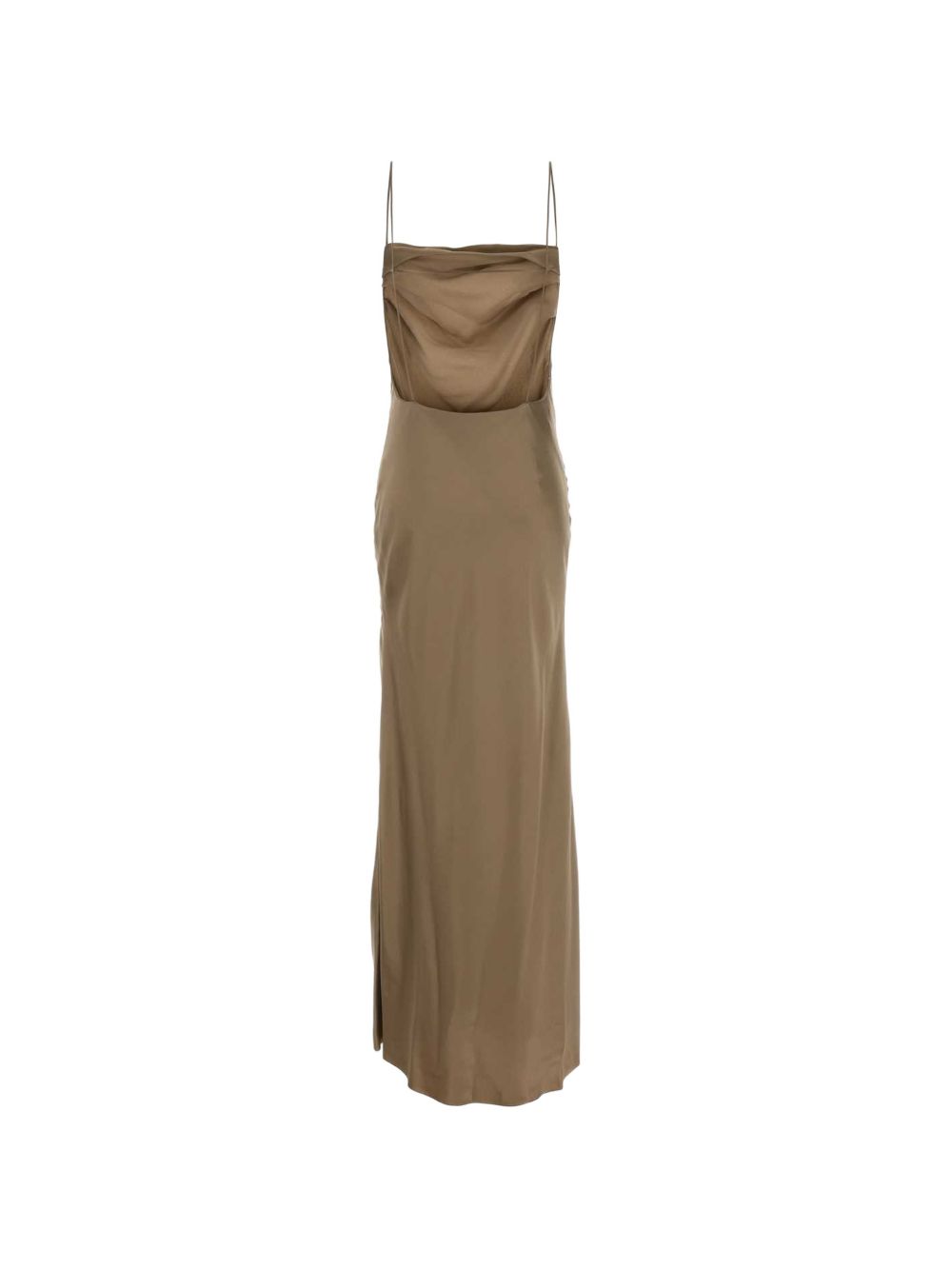 Backless cowl dress in silk satin 838025 Y7G279483 SAINT LAURENT 