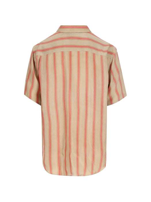 Striped short-sleeve cotton shirt 859781 Y2N339774 SAINT LAURENT 