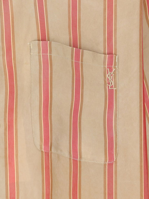 Striped short-sleeve cotton shirt 859781 Y2N339774 SAINT LAURENT 