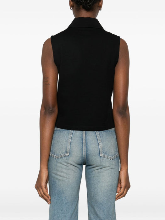 logo-motif polo top<BR/><BR/> 862601 Y37ZE1000 SAINT LAURENT 