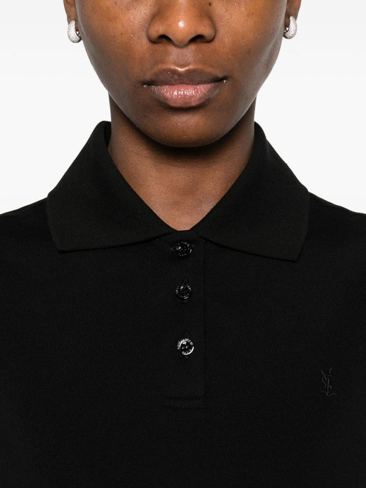 logo-motif polo top<BR/><BR/> 862601 Y37ZE1000 SAINT LAURENT 