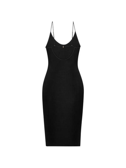 Open back dress in ribbed knit 868281 Y38DS1000 SAINT LAURENT 