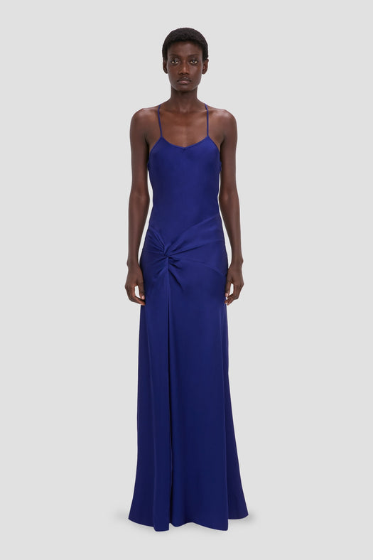 twist-detail satin dress 1226WDR007290B 9804 VICTORIA BECKHAM 