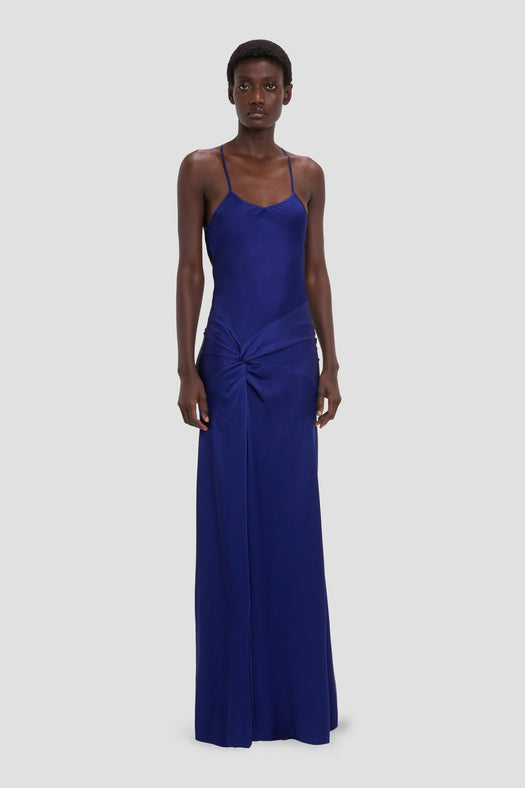 twist-detail satin dress 1226WDR007290B 9804 VICTORIA BECKHAM 
