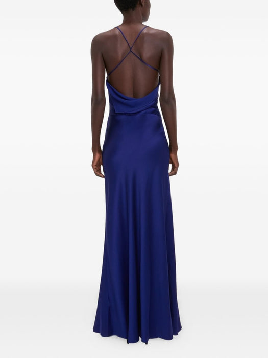 twist-detail satin dress 1226WDR007290B 9804 VICTORIA BECKHAM 