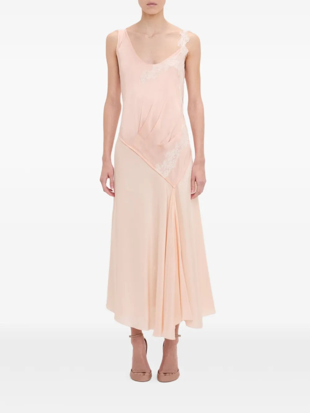 lace-trim midi dress 1226WDR007331A 9807 VICTORIA BECKHAM 