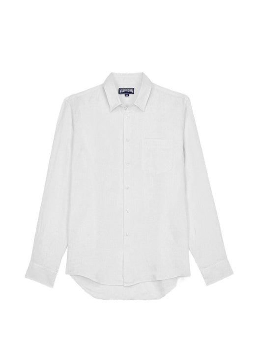 Men Linen Shirt Solid 26163674 010V VILEBREQUIN 