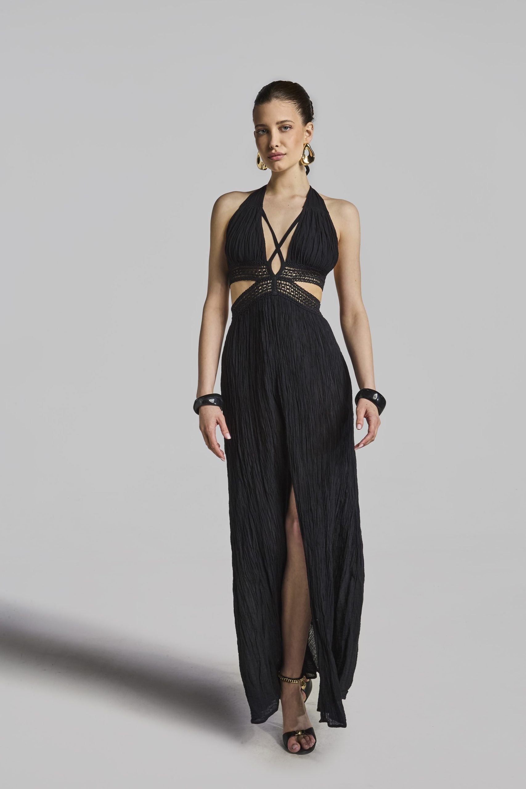 Phryne maxi dress 227301 BLACK D'ARTEMIDE 