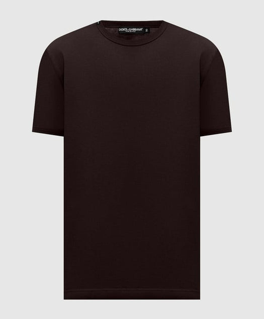 Brown T-shirt with logo patch G8JX7T G7P1AM0682 DOLCE & GABBANA 
