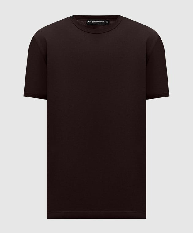 Brown T-shirt with logo patch G8JX7T G7P1AM0682 DOLCE & GABBANA 