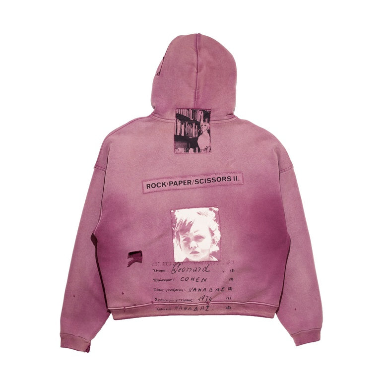 ROCK / PAPER / SCISSORS II ASSEMBLAGE ZIP HOODIE 02-0524 MAROON ENFANTS RICHES DÉPRIMÉS 