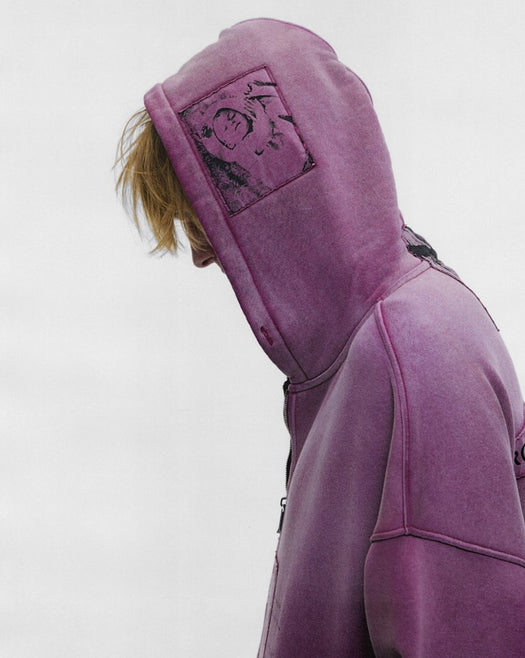ROCK / PAPER / SCISSORS II ASSEMBLAGE ZIP HOODIE 02-0524 MAROON ENFANTS RICHES DÉPRIMÉS 