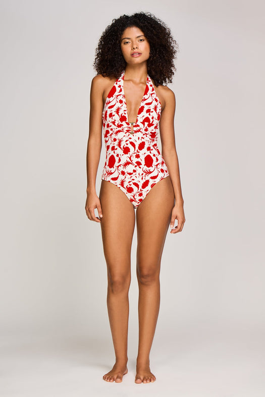 Evia rectangle halterrneck swimsuit 26SSEV21 PRT-PRT HEIDI KLEIN 