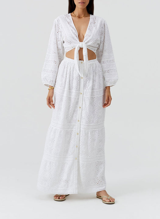Novie White Skirt NOVIE SS WHT MELISSA ODABASH 