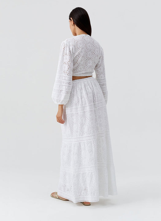 Novie White Skirt NOVIE SS WHT MELISSA ODABASH 