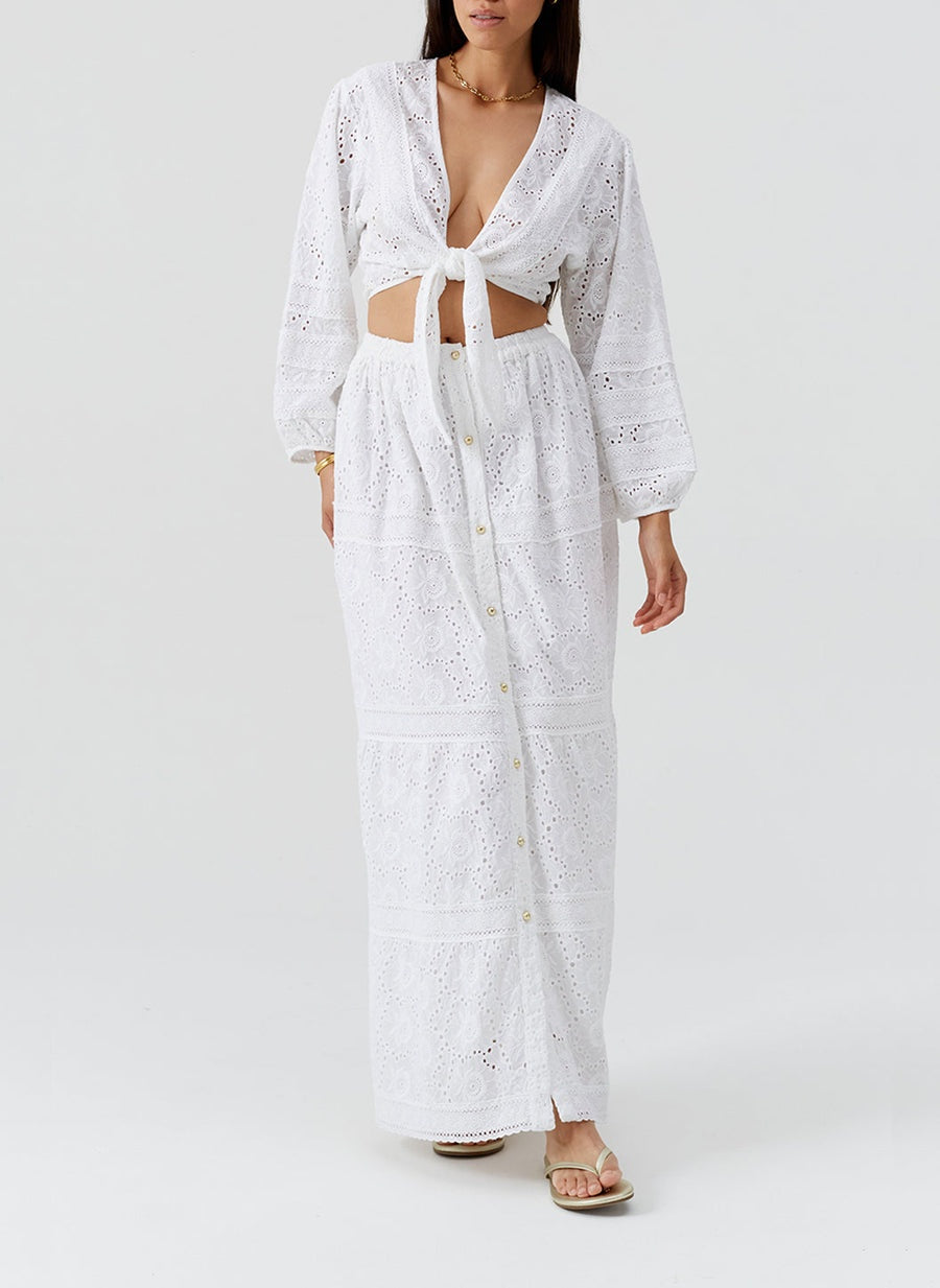 Pia White Top PIA SS WHT MELISSA ODABASH 