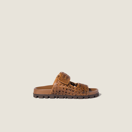 Woven leather sandals 5XX679 F 010 3ZN7F0046 MIU MIU 