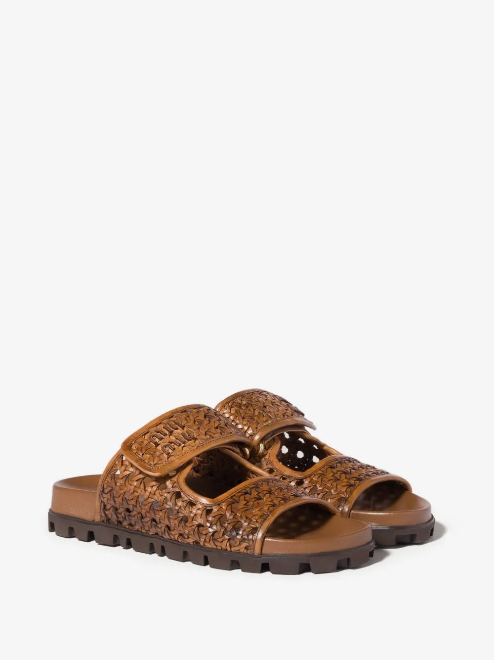 Woven leather sandals 5XX679 F 010 3ZN7F0046 MIU MIU 