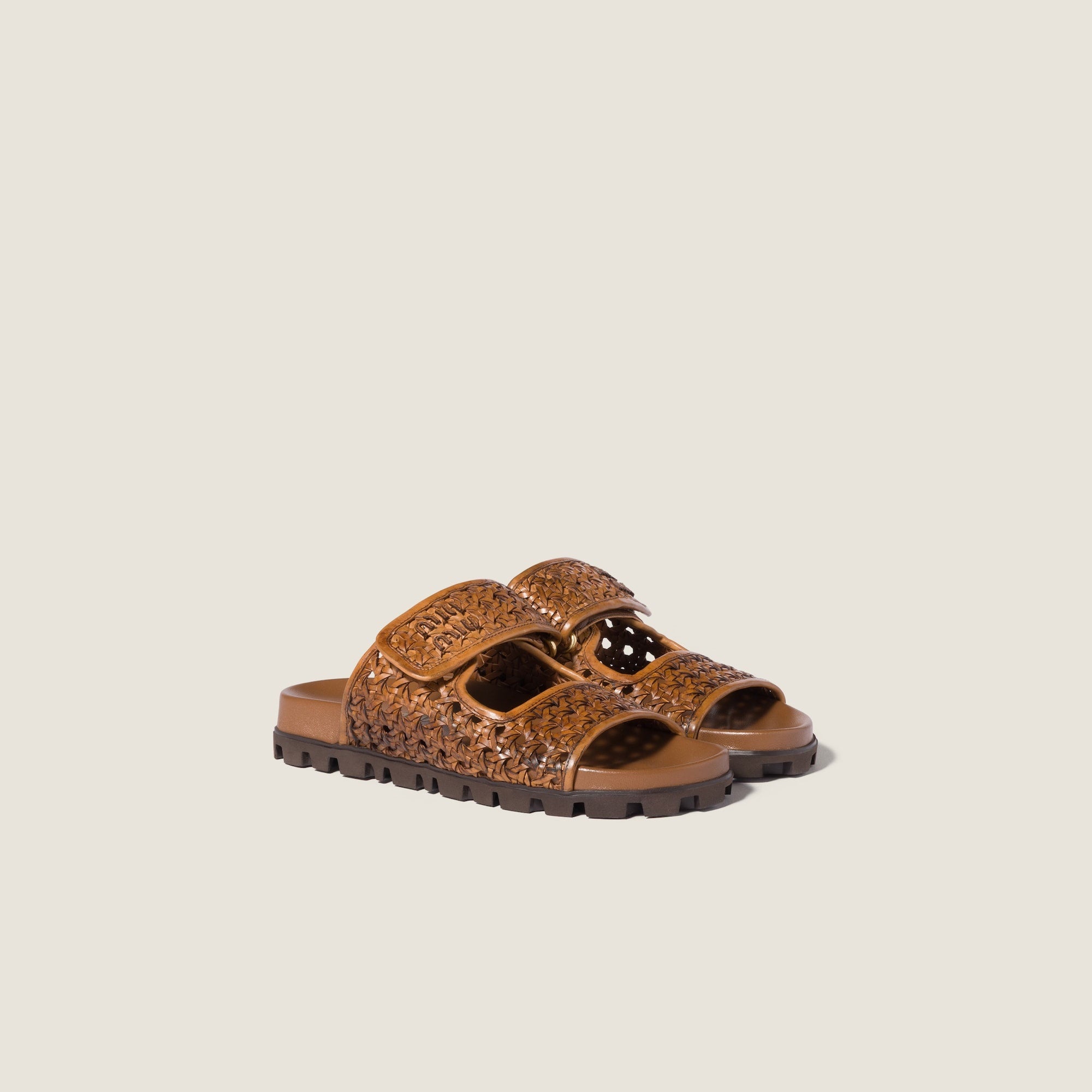 Woven leather sandals 5XX679 F 010 3ZN7F0046 MIU MIU 