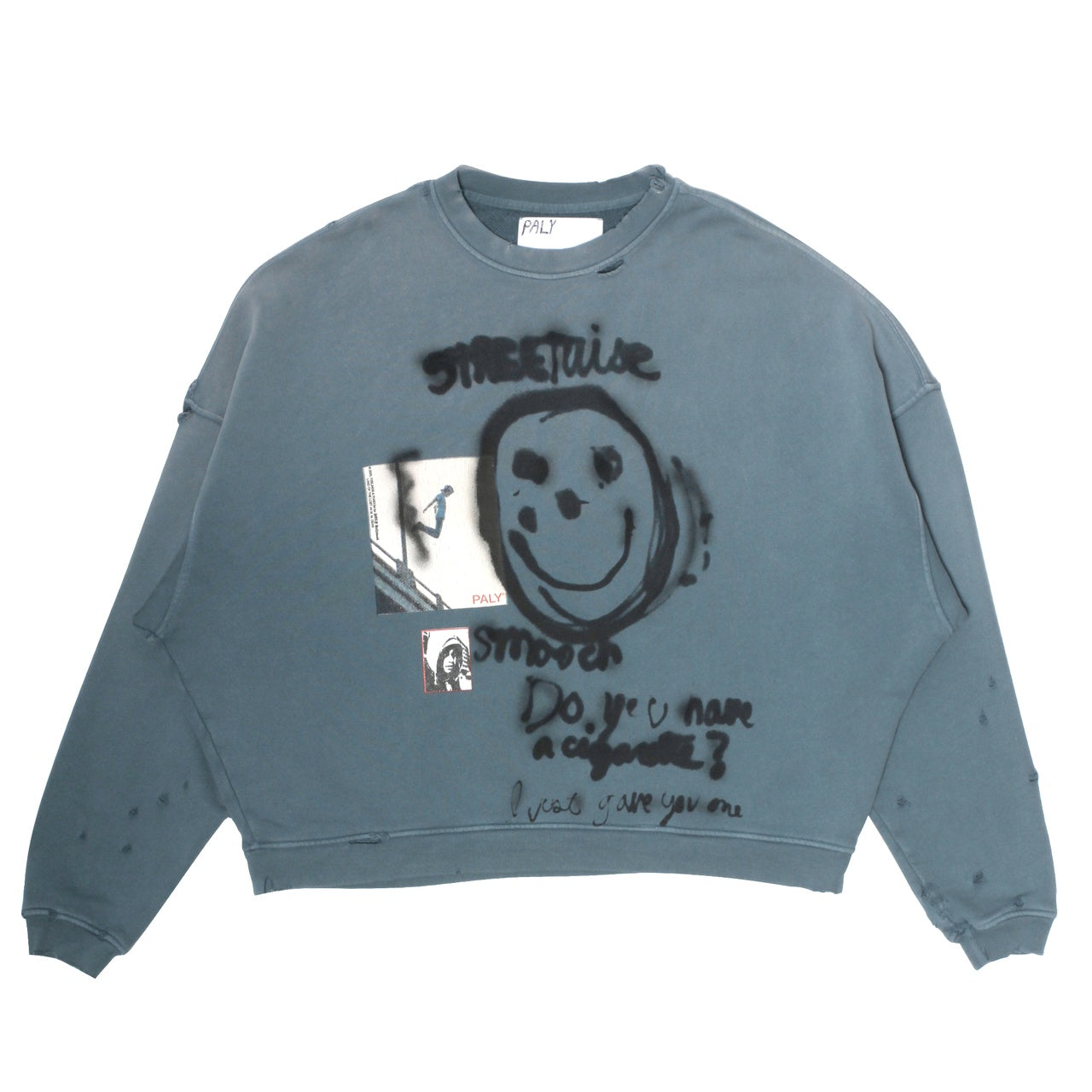 STREETWISE AIRBRUSH CREW NECK 4U011Q1010TEA TEAL PALY HOLLYWOOD 
