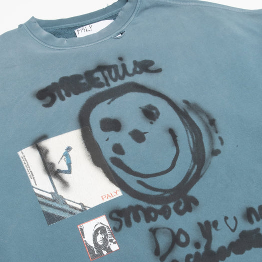 STREETWISE AIRBRUSH CREW NECK 4U011Q1010TEA TEAL PALY HOLLYWOOD 