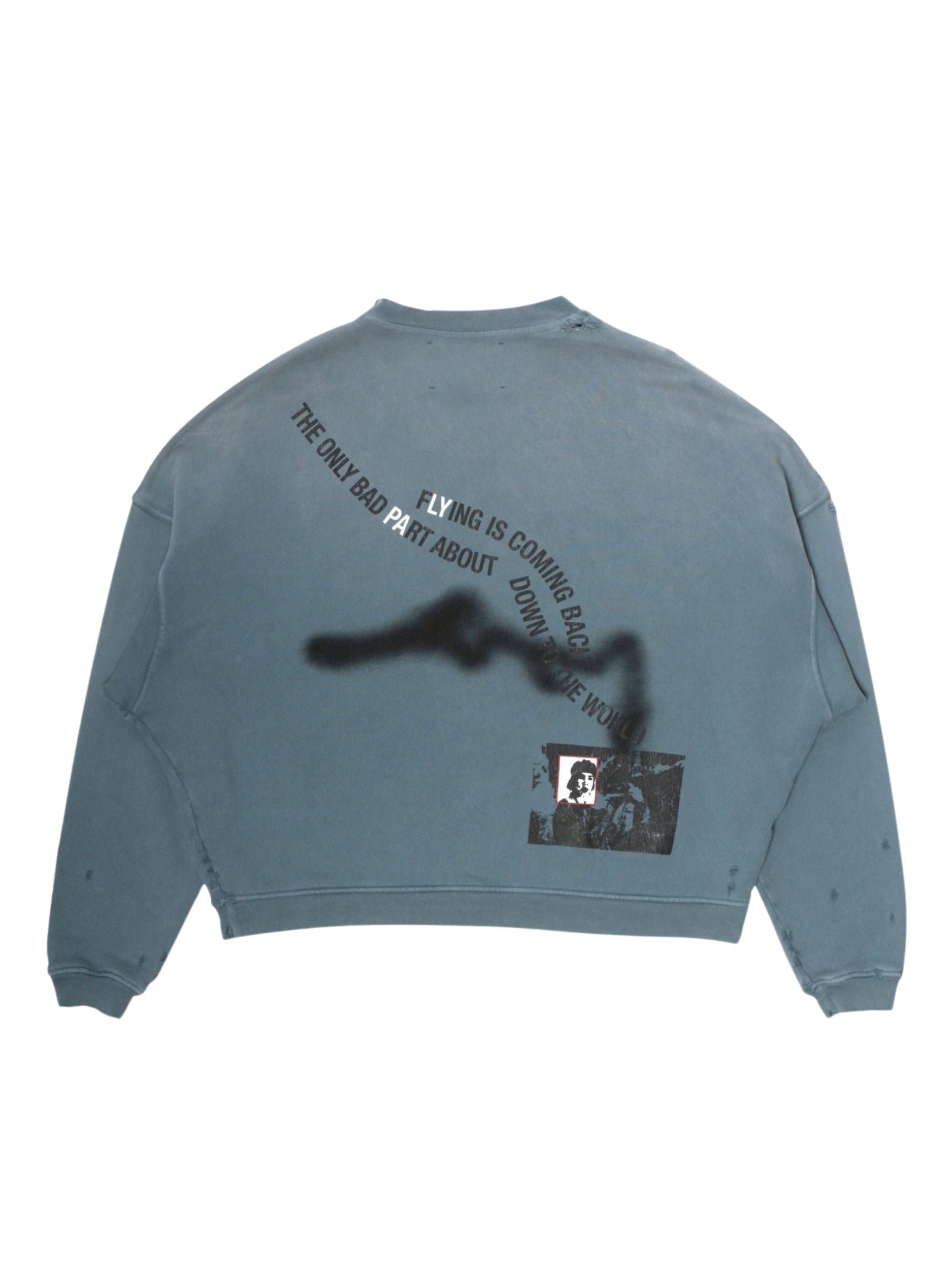 Streetwise airbrush crew neck 4U011Q1010TEA TEAL PALY HOLLYWOOD 