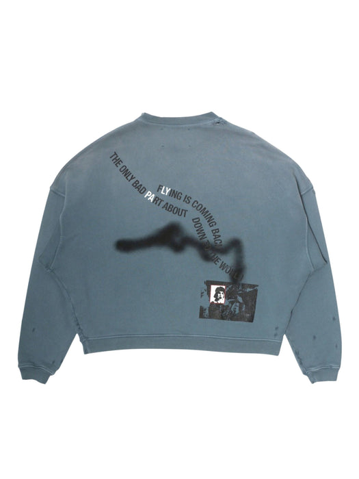Streetwise airbrush crew neck 4U011Q1010TEA TEAL PALY HOLLYWOOD 