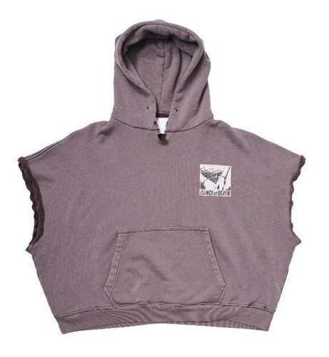 DR. BLUE CUT OFF HOODIE 4U013Q1010BRN BROWN PALY HOLLYWOOD 